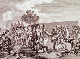 Französische Armee landet in Saint-Louis von Senegal