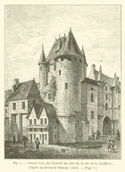 Großer Turm des Châtelet von der Rue de la Joaillerie; nach einer Zeichnung von Dunouy, 1800