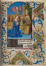 H/L-3-3, fol. 80r, Krönung der Jungfrau, aus einem Stundenbuch für den Gebrauch von Paris, Mitte des 15. Jahrhunderts