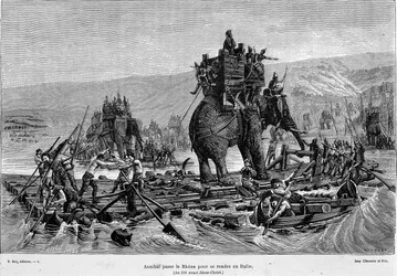 Hannibal überquert die Rhone nach Italien (218 v. Chr.) - in „Frankreich und die Franzosen durch die Jahrhunderte“