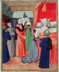 Tod von Königin Anne von Böhmen, Frau von Richard II., verursacht durch die Pest, aus Froissarts Chronik, Band IV