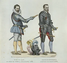 Henri von Guise (1549-88) und Francois de Montmorency (1530-79), aus einem Stich der Zeit