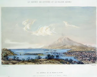 Geschichte der französischen Kolonien: Gesamtansicht von Pointe-à-Pitre in Guadeloupe (Antillen) vor dem Erdbeben vom 8. Februar 1843