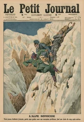 Mörderische Alpen, Titelblattillustration aus „Le Petit Journal“, illustrierte Beilage, 10. August 1913