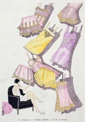 Illustrationen von Dessous aus dem Modemagazin Art, Gout, Beaute, Juli 1926