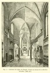 Innenraum der Kirche des Tempels, nach einer Zeichnung aus der Sammlung d