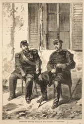 Interview zwischen Napoleon und Bismarck in Doncherry, Illustration aus Cassells Geschichte des Krieges zwischen Frankreich und Deutschland, 1870-1871