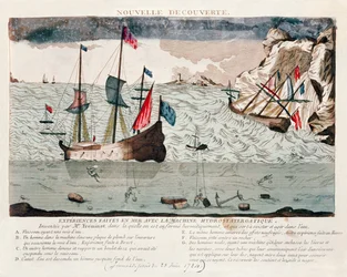 Erfindung von Sieur Freminet eines Systems zur Luftrecycling und zum Atmen unter Wasser, 1784