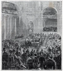 Jacques Babinet, französischer Physiker und Astronom bei der feierlichen Sitzung der fünf Akademien im Jahr 1840