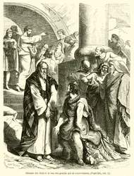 Eifersucht der Juden beim Anblick der sich bekehrenden Heiden (Gravur)