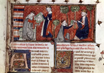 Jean de Meung, schreibt und übergibt an Philipp IV., König von Frankreich, ...