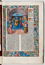 Josephus überreicht sein Buch dem Kaiser Vespasian