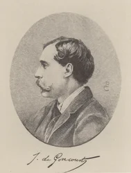 Jules de Goncourt, französischer Romanautor (Gravur)