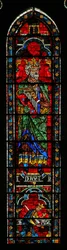 König David mit Harfe; darunter tötet sich König Saul selbst (w121)