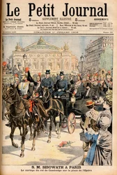 König Preah Bat Sisowath von Kambodscha besucht Paris. Der königliche Prozession auf der Place de l