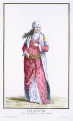 Kösem Sultan (handkolorierte Gravur)