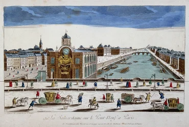 La Samaritaine (Wasserpumpe) auf der Pont Neuf in Paris - optische Ansicht