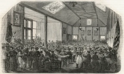 Die Taverne der Ruderer in Bercy im 19. Jahrhundert - Gravur in „Tableau-de-Paris“ von Edmond Texier 1852