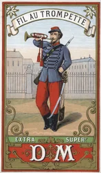 Etikett für Trompeter-Garn