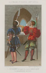 Lanzenträger der Wache von Karl V. und ein Schweizer Yeoman