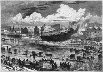 Stapellauf der Fregatte Friedland im Marinearsenal von Lorient, Morbihan (56)