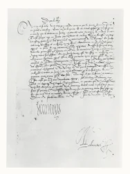 Brief von Franz I. von Frankreich an das Parlament von Bordeaux