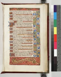 Lewis E 113 f.20r Dekorierte Textseite mit dem Motto Ohne Loyalität ist alles verloren