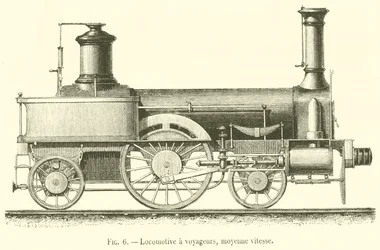 Reiselokomotive, mittlere Geschwindigkeit (Gravur)