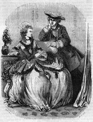Ludwig XV. und Madame de Pompadour, Jeanne Antoinette Poisson (1721-1764) (Marquise de Pompadour) - in „Histoire de France“ von L.-P. Anquetil