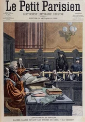 Die Giftmischerin von Saint-Clair: Rachel Galtié vor dem Gers - in Le Petit Journal vom 13.11.1904 (Gravur)
