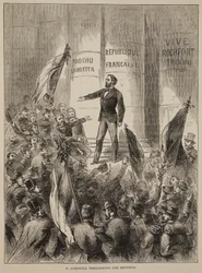 M. Gambetta proklamiert die Republik, September 1870, Illustration aus Cassells Geschichte des Krieges zwischen Frankreich und Deutschland, 1870-1871