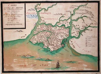 Karte der Insel Cayenne, Französisch-Guayana