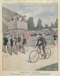 Maurice Garin (1871-1957), Champion des Paris-Brest-Rennens, aus Le Petit Journal, 1. September 1901