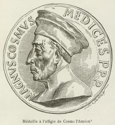 Münze mit dem Bildnis von Cosimo dem Älteren