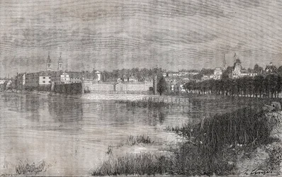 Melun - Île-de-France - Gravur in „La France illustrée: Geographie, Geschichte, statistische Verwaltung“ von V.A. Malt-Brown. 1884