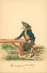 Männertracht von Quimper, Finistère (Farblithographie)