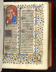 Miniatur der Verkündigung, verzierte Initiale 