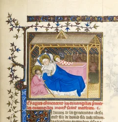 Miniatur mit Geburt Christi, c.1403-1404 (Detail)