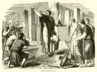 Mose lehrt das Gesetz