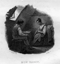 Mon habit Chanson de Béranger in „Œuvres complètes“ (1834) von Pierre Jean de Béranger (1780-1857), französischer Dichter und Liedermacher.