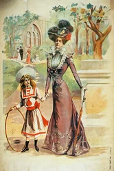 Mutter und Tochter auf einem Spaziergang