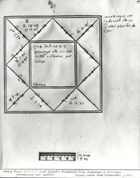 Ms.Fr.12293 fol.49 Horoskop von Petrarca von Galileo, aus einer Sammlung von Horoskopen von Persönlichkeiten des 14. bis 17. Jahrhunderts