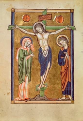 Ms. 1273 fol.14v Die Kreuzigung, Illustration aus einem Psalter