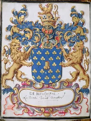 Ms 2151, fol.lv Wappen von Michel Eyquem de Montaigne (1533-92)