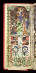Ms 40-1950, f.7v: Widmungsseite aus einem Stundenbuch, das John Talbot gehörte, ca. 1424
