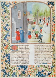 Bäume schneiden und ernten, aus Livre des Prouffitz Champestres von Pietro de Crescenzi