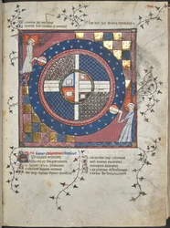 Zwei Engel, die das Universum drehen, Illustration aus 