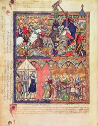 Josua, aus der Morgan Picture Bible, ca. 1244-54
