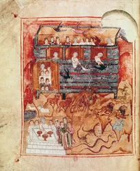N.A.L 2334 fol.10v Noahs Arche, aus De Tours Pentateuch