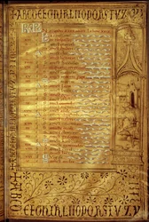 November-Kalenderseite: Darstellung eines Bauern, der ein Schwein entdeckt. Französisches Manuskript